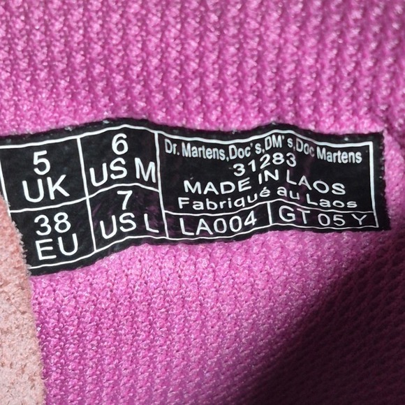 Dr. Martens hot pink combat boots Air Wair zip lace up women's 7 men's 6 - Picture 9 of 11